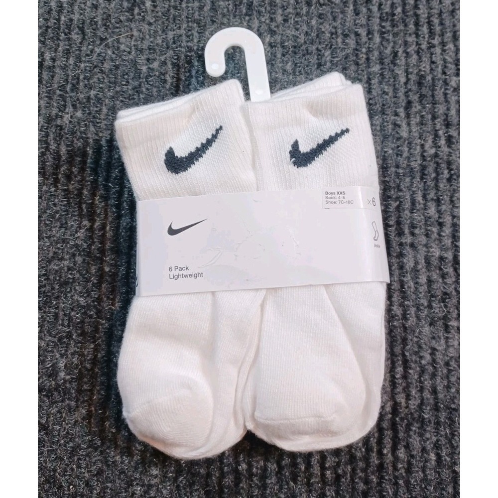 Nike Dri-FIT Kids Cushioned Ankle Socks 6-Pack White - Boys XXS (7C-10C)